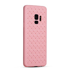 Custodia Silicone Morbida In Pelle Cover S02 per Samsung Galaxy S9 Rosa