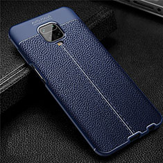 Custodia Silicone Morbida In Pelle Cover S02 per Xiaomi Redmi Note 9 Pro Blu