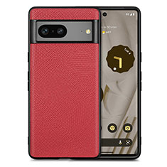 Custodia Silicone Morbida In Pelle Cover S02D per Google Pixel 7 5G Rosso