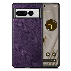 Custodia Silicone Morbida In Pelle Cover S02D per Google Pixel 7 Pro 5G Viola