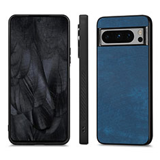 Custodia Silicone Morbida In Pelle Cover S02D per Google Pixel 8 Pro 5G Blu