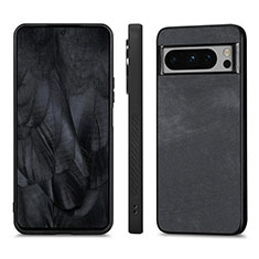 Custodia Silicone Morbida In Pelle Cover S02D per Google Pixel 8 Pro 5G Nero