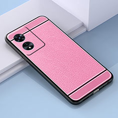 Custodia Silicone Morbida In Pelle Cover S03 per Oppo A1 5G Rosa