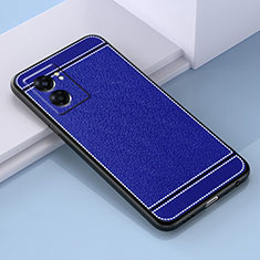 Custodia Silicone Morbida In Pelle Cover S03 per Oppo K10 5G India Blu