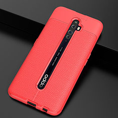 Custodia Silicone Morbida In Pelle Cover S03 per Oppo Reno2 Z Rosso