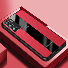 Custodia Silicone Morbida In Pelle Cover S03 per Oppo Reno6 5G Rosso