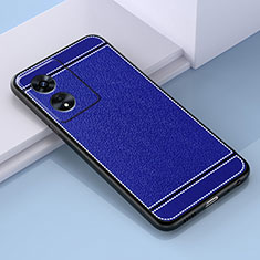 Custodia Silicone Morbida In Pelle Cover S03 per Oppo Reno8 T 5G Blu