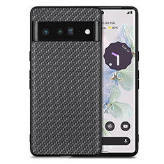 Custodia Silicone Morbida In Pelle Cover S03D per Google Pixel 6 Pro 5G Nero