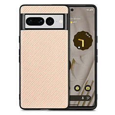 Custodia Silicone Morbida In Pelle Cover S03D per Google Pixel 7 Pro 5G Oro