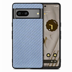 Custodia Silicone Morbida In Pelle Cover S03D per Google Pixel 7a 5G Blu