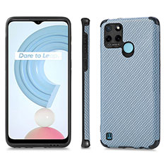 Custodia Silicone Morbida In Pelle Cover S03D per Realme C25Y Blu