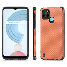 Custodia Silicone Morbida In Pelle Cover S03D per Realme C25Y India Marrone