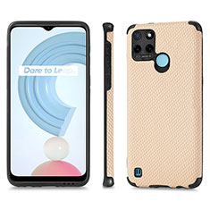 Custodia Silicone Morbida In Pelle Cover S03D per Realme C25Y India Oro