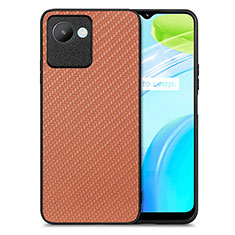 Custodia Silicone Morbida In Pelle Cover S03D per Realme C30 Marrone