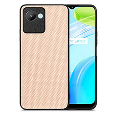 Custodia Silicone Morbida In Pelle Cover S03D per Realme C30 Oro