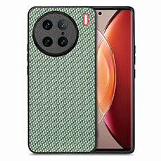 Custodia Silicone Morbida In Pelle Cover S03D per Vivo X90 Pro 5G Verde