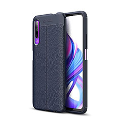 Custodia Silicone Morbida In Pelle Cover S04 per Huawei P Smart Pro (2019) Blu