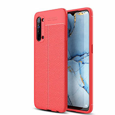 Custodia Silicone Morbida In Pelle Cover S05 per Oppo Find X2 Lite Rosso