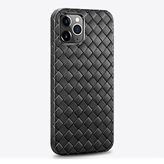 Custodia Silicone Morbida In Pelle Cover S06 per Apple iPhone 14 Pro Max Nero