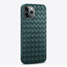 Custodia Silicone Morbida In Pelle Cover S06 per Apple iPhone 14 Pro Verde