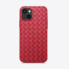 Custodia Silicone Morbida In Pelle Cover S06 per Apple iPhone 15 Rosso