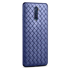 Custodia Silicone Morbida In Pelle Cover S06 per Oppo Reno2 Blu