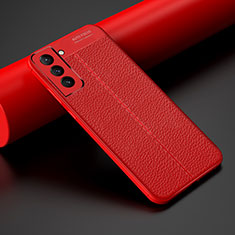 Custodia Silicone Morbida In Pelle Cover S06 per Samsung Galaxy S21 Plus 5G Rosso