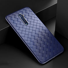 Custodia Silicone Morbida In Pelle Cover S07 per Oppo Reno2 Blu