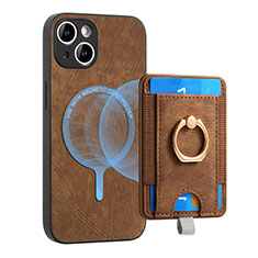 Custodia Silicone Morbida In Pelle Cover SD1 per Apple iPhone 14 Plus Marrone