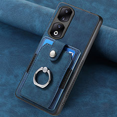 Custodia Silicone Morbida In Pelle Cover SD1 per Huawei Honor 90 Pro 5G Blu