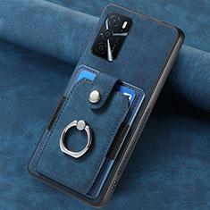 Custodia Silicone Morbida In Pelle Cover SD1 per Oppo A16s Blu