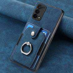 Custodia Silicone Morbida In Pelle Cover SD1 per Oppo A54 5G Blu