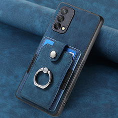 Custodia Silicone Morbida In Pelle Cover SD1 per Oppo A74 4G Blu