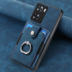 Custodia Silicone Morbida In Pelle Cover SD1 per Oppo A77s Blu
