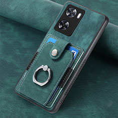 Custodia Silicone Morbida In Pelle Cover SD1 per Oppo A77s Verde