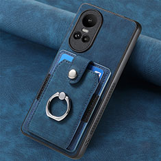 Custodia Silicone Morbida In Pelle Cover SD1 per Oppo Reno10 Pro 5G Blu
