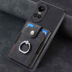 Custodia Silicone Morbida In Pelle Cover SD1 per Oppo Reno10 Pro 5G Nero