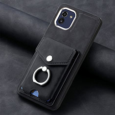 Custodia Silicone Morbida In Pelle Cover SD1 per Samsung Galaxy A03 Nero