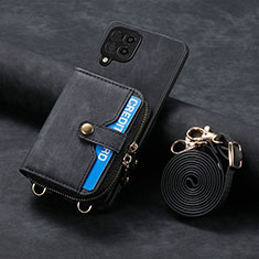 Custodia Silicone Morbida In Pelle Cover SD1 per Samsung Galaxy A12 Nero