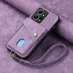 Custodia Silicone Morbida In Pelle Cover SD1 per Xiaomi Redmi Note 12 4G Lavanda