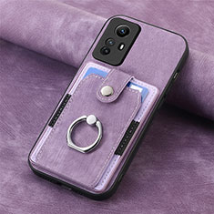 Custodia Silicone Morbida In Pelle Cover SD1 per Xiaomi Redmi Note 12S Lavanda