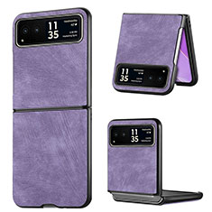 Custodia Silicone Morbida In Pelle Cover SD11 per Motorola Moto Razr 40 Ultra 5G Lavanda