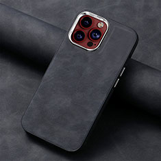 Custodia Silicone Morbida In Pelle Cover SD13 per Apple iPhone 13 Pro Max Nero