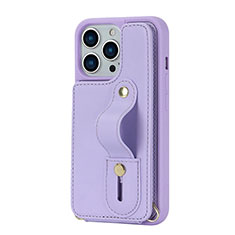 Custodia Silicone Morbida In Pelle Cover SD14 per Apple iPhone 14 Pro Max Viola