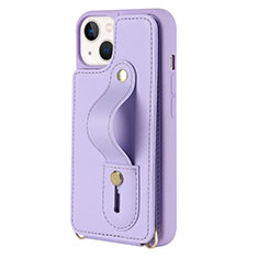 Custodia Silicone Morbida In Pelle Cover SD14 per Apple iPhone 15 Plus Viola