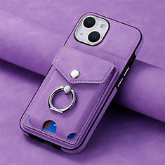 Custodia Silicone Morbida In Pelle Cover SD15 per Apple iPhone 15 Lavanda