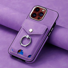 Custodia Silicone Morbida In Pelle Cover SD15 per Apple iPhone 15 Pro Max Lavanda