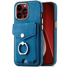 Custodia Silicone Morbida In Pelle Cover SD16 per Apple iPhone 13 Pro Blu