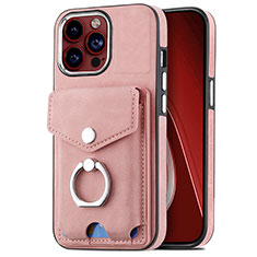 Custodia Silicone Morbida In Pelle Cover SD16 per Apple iPhone 16 Pro Rosa