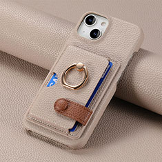 Custodia Silicone Morbida In Pelle Cover SD17 per Apple iPhone 13 Khaki